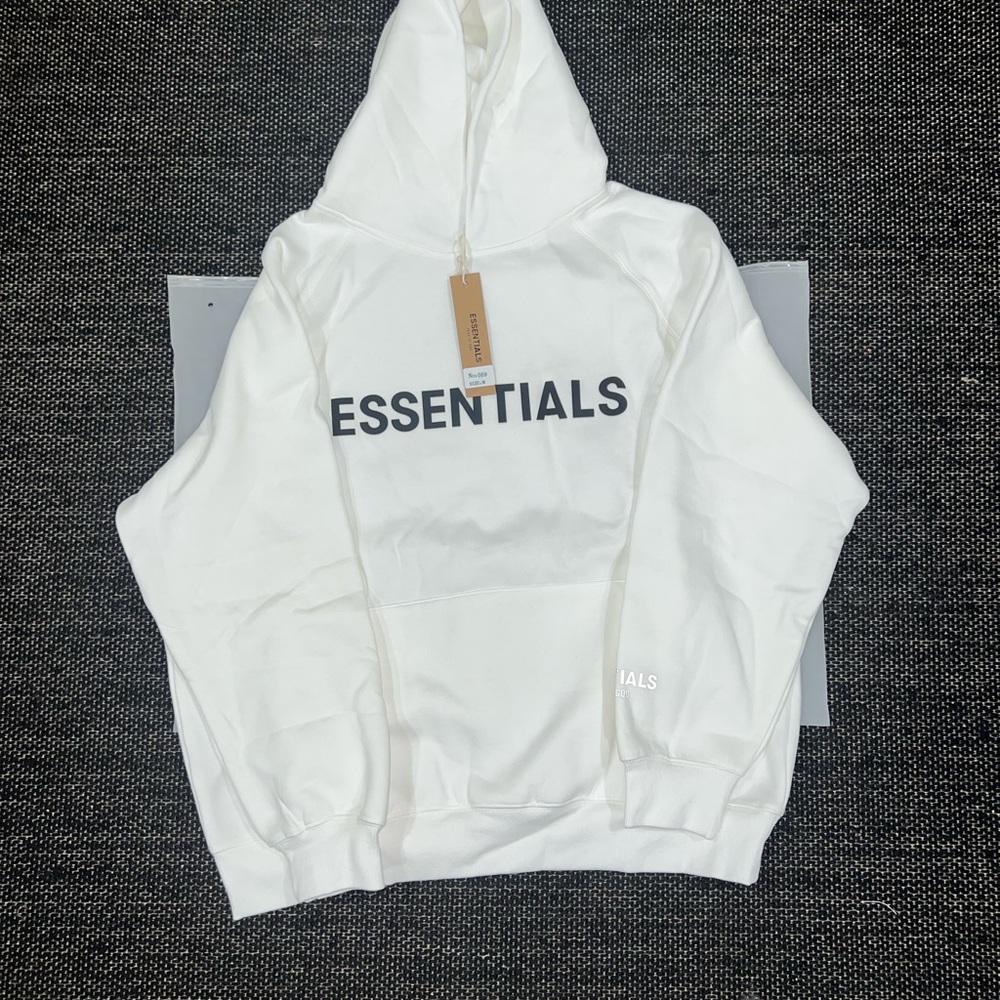 Essentials White Hoodie